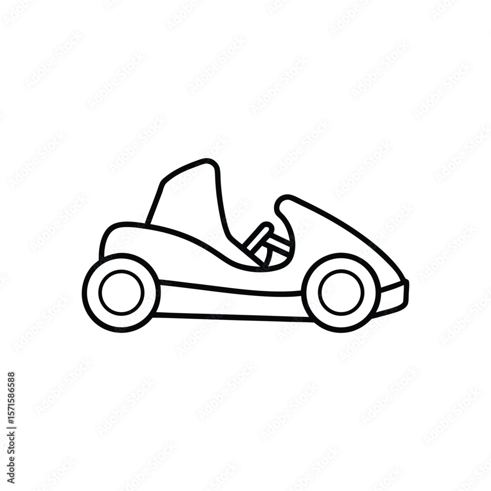 go cart line art go cart line art