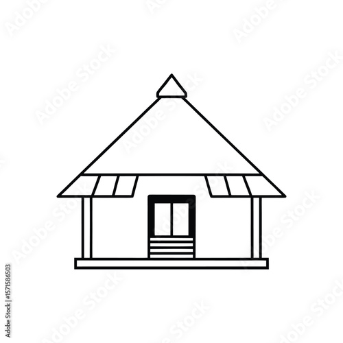hut line art