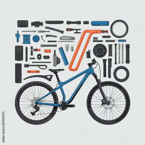Mountain Bike Parts and Accessories Diagram