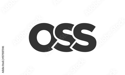 OSS logo design template with strong and modern bold text. Initial based vector logotype featuring simple and minimal typography. Trendy company identity.