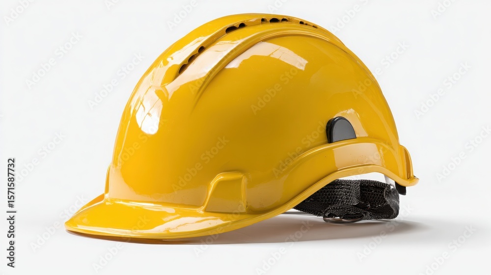 Fototapeta premium yellow helmet isolated on white