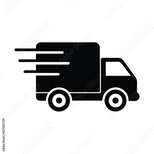 Delivery Truck Speed Lines Icon Vector Illustration