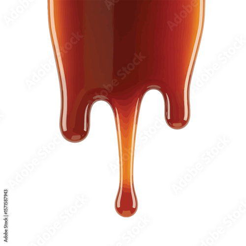 Dripping Caramel Sauce Closeup