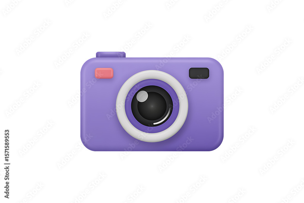 Adorable purple camera cartoon with a transparent background suitable for graphic design projects or social media visuals. Adorable purple camera cartoon with a transparent background suitable for graphic design projects or social media visuals.