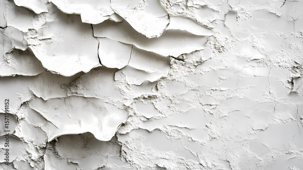 Obraz premium White Cracked Paint Texture Abstract Background for Design 