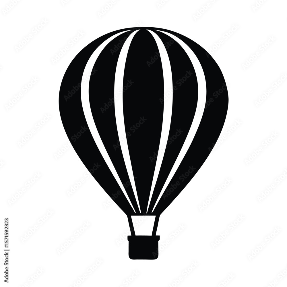 Fototapeta premium Hot Air Balloon Glyph Icon Vector Illustration