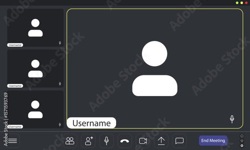 Users join an online meeting using a simple layout