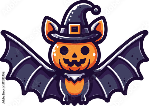 High-Resolution Halloween Bat Vector Clipart on a Clean White Background