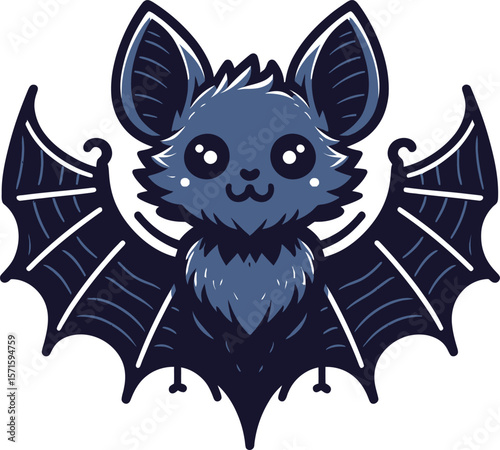 High-Resolution Halloween Bat Vector Clipart on a Clean White Background
