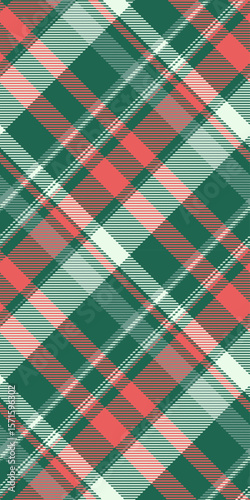 Book fabric plaid background, deep seamless vector check. Industry pattern texture tartan textile in teal and red colors.