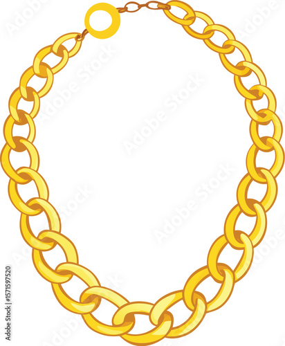 Adobe Illustrator Artwork Senior man wearing tank top and gold chains with dollar sign, mid section
