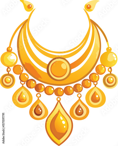 Adobe Illustrator Artwork Senior man wearing tank top and gold chains with dollar sign, mid section
