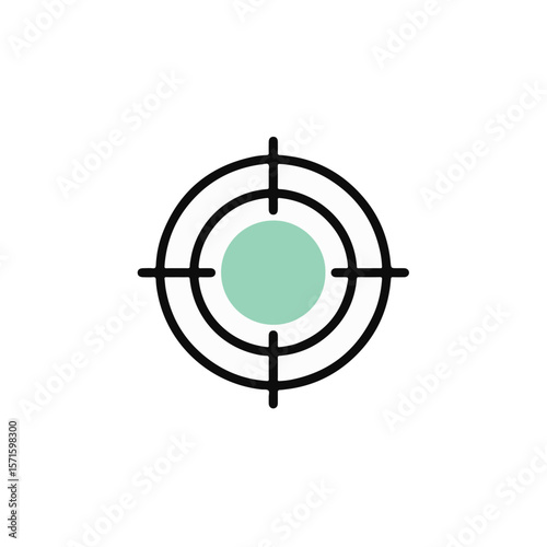 The target's center focus on its design, featuring the bullseye at the center. 
