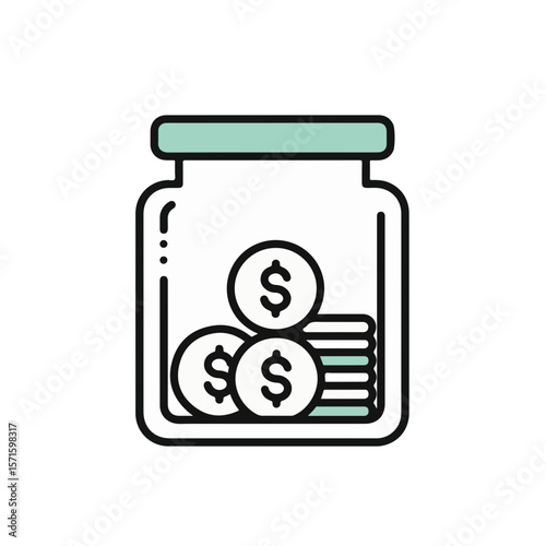 A jar of coins, representing savings and financial goals.