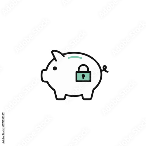 A locked piggy bank, symbolizing financial security and savings.