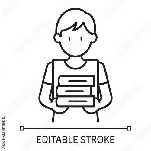 Person holding books reading knowledge