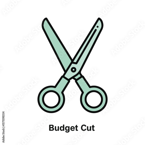 Scissors graphic representing budget cuts. 