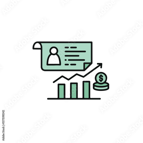 Financial Growth Visualization: An icon illustrating business trends.