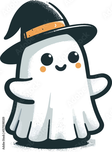 Minimalist Halloween Ghost Clipart: 8K Vector Design