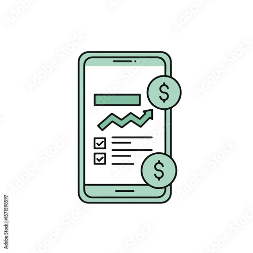 Digital financial data analysis, displayed on a smartphone screen.