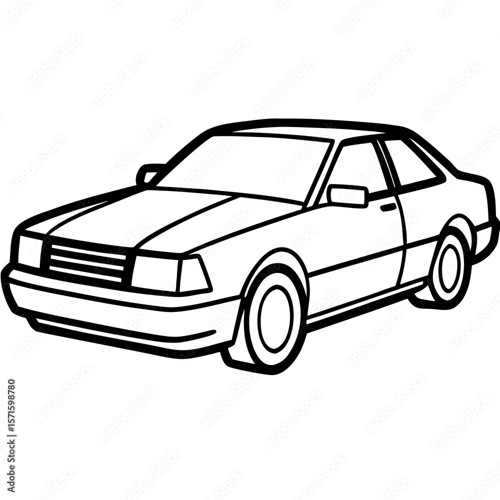 Naklejka premium Vintage car vector, Retro car isolated on transparent background, black sports car