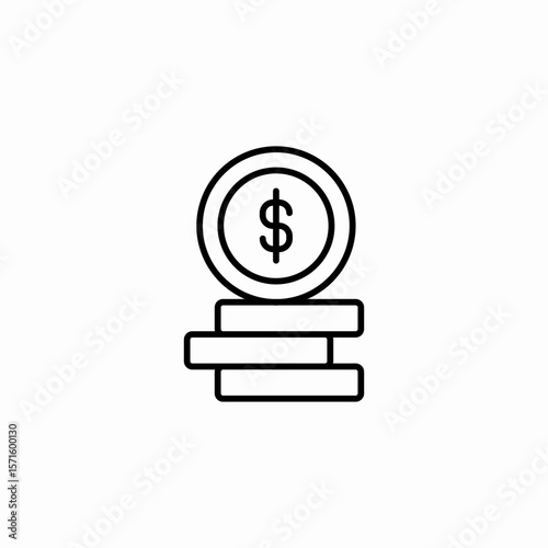 stacked coins money icon sign vector