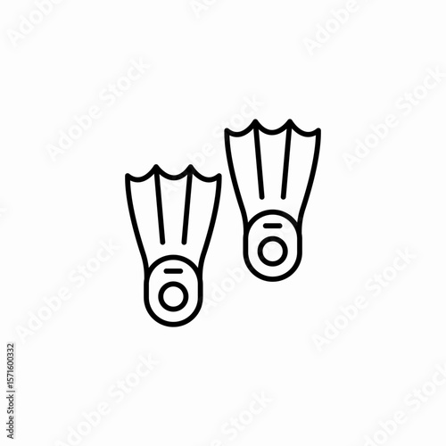 swimming flippers pair icon sign vector