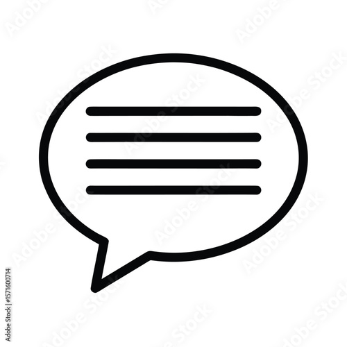 Speech Bubble Lines Line Art Icon Vector Illustration