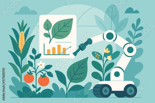 Smart Agriculture Robotics Analyzing Leaf Health, Automated Foliar Fertilization, Pollination, Crop Monitoring, Chemical Detection for Fruits and Vegetables, Modern Farm Technology