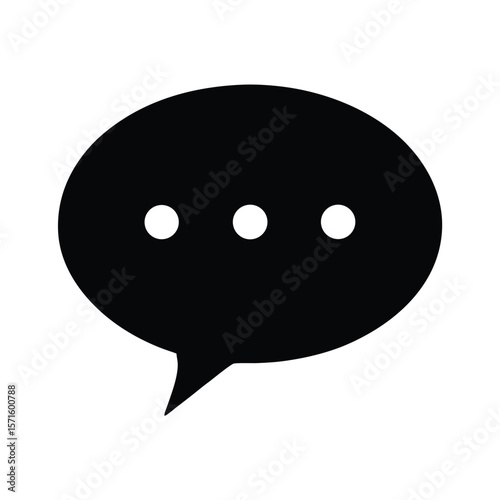 Speech Bubble Ellipsis Glyph Icon Vector Illustration