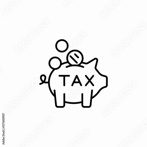 tax piggybank savings icon sign vector