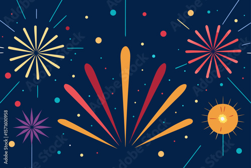 fireworks in the night sky