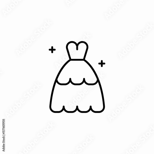 wedding dress design icon sign vector