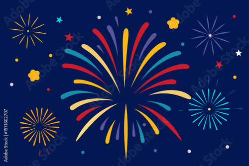 fireworks on the night sky