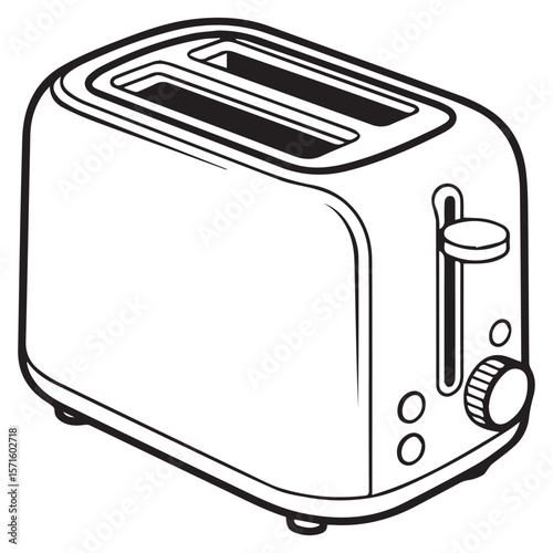 Vector art of a toaster isolated on white background