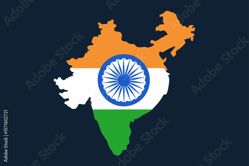 india map with flag