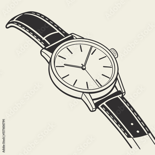 vector illustration of wristwatch