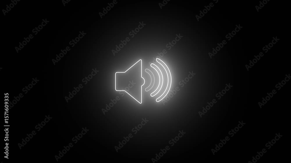 Spicker Animation Neon Speaker Animate. Speaker icon animated on, speaker volume ...