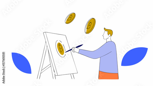 Bitcoin Mining Art Illustrated in Vector Design
Vector Artwork Showcasing the Concept of Bitcoin Mining
