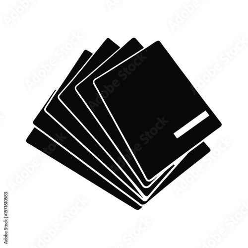 Abstract Black and White Stacked Rectangular Shapes, Modern Minimalist Design, Geometric Pattern, Clean Simple Style, Corporate Branding Concept.