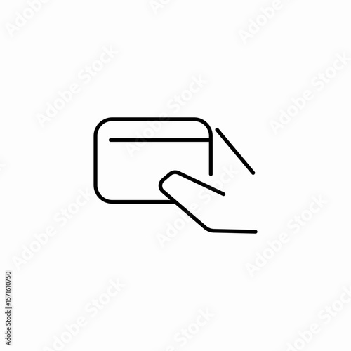 hand holding card icon sign vector