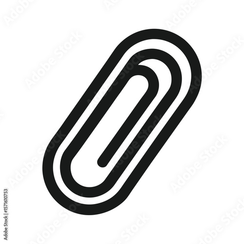 standard wire paperclip in its iconic looped shaped vector silhouette
