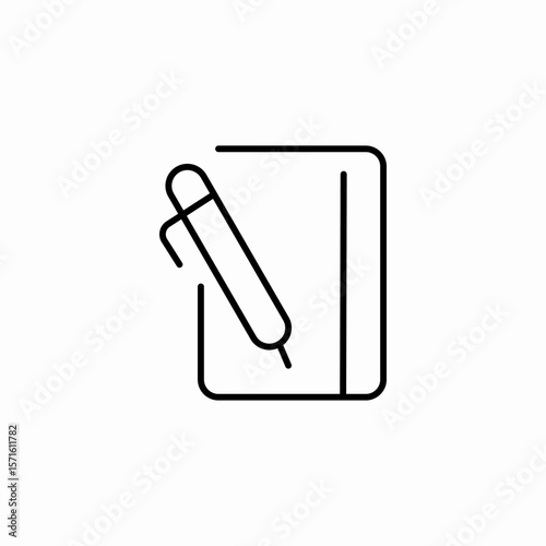 pen on notepad icon sign vector