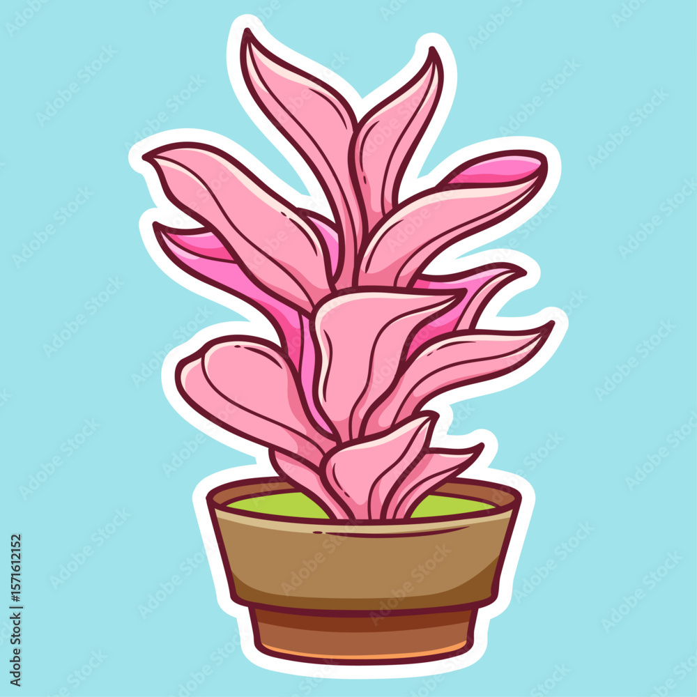 A beautiful, colorful, hand-drawn plant to decorate your designs.