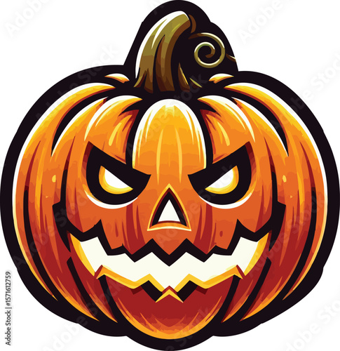 High-Resolution Halloween Pumpkin Vector Clipart on a Clean White Background