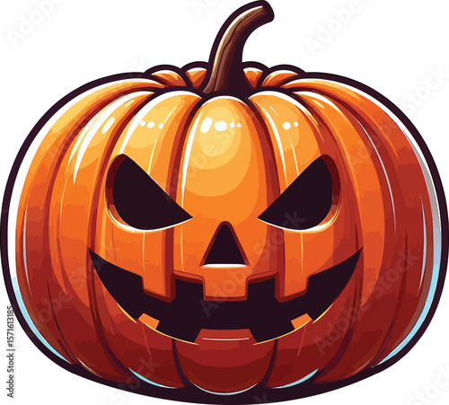 High-Resolution Halloween Pumpkin Vector Clipart on a Clean White Background
