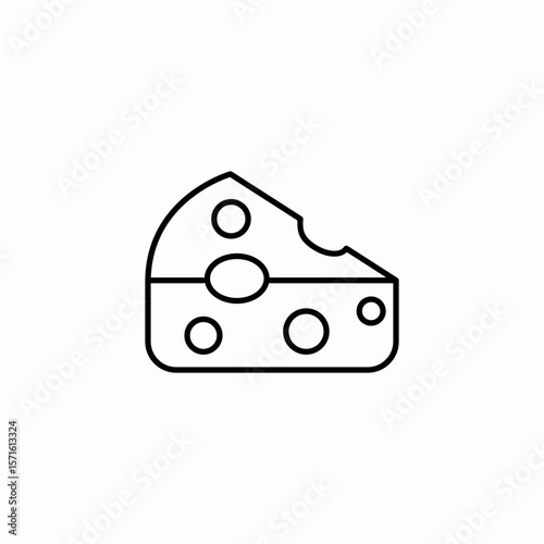 triangular sliced cheese icon sign vector