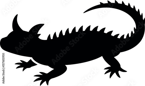 Thorny Devils silhouette on white background