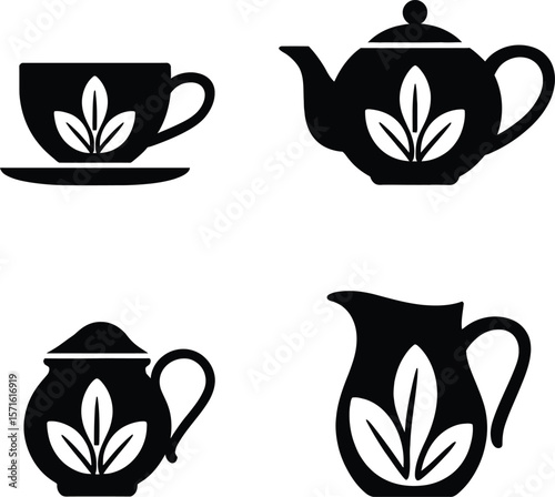Tea Time Silhouette Collection with Leaf Design