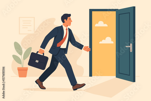 Business career transition, new job opportunity, employee resignation, leaving company, recruitment, employment, entrepreneur, freedom concept.